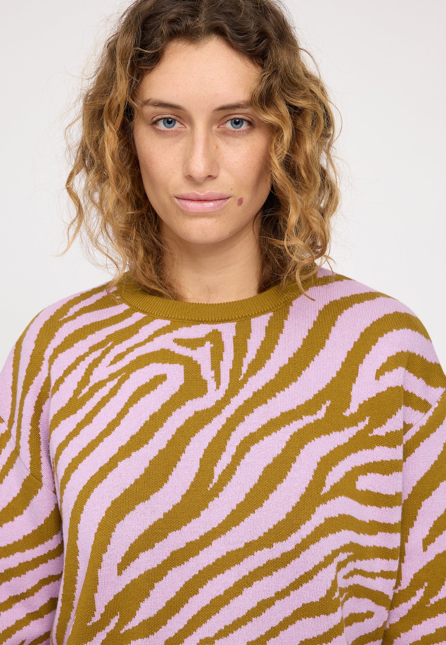 Zebra Strickpullover aus Bio-Baumwolle