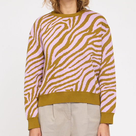 Zebra Strickpullover aus Bio-Baumwolle