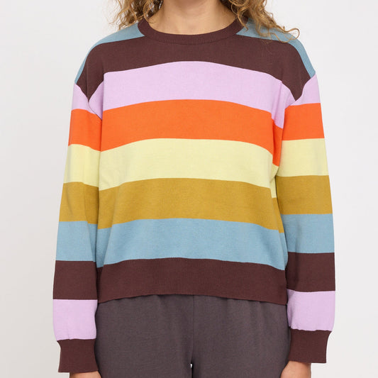 Striped knit sweater made of organic cotton