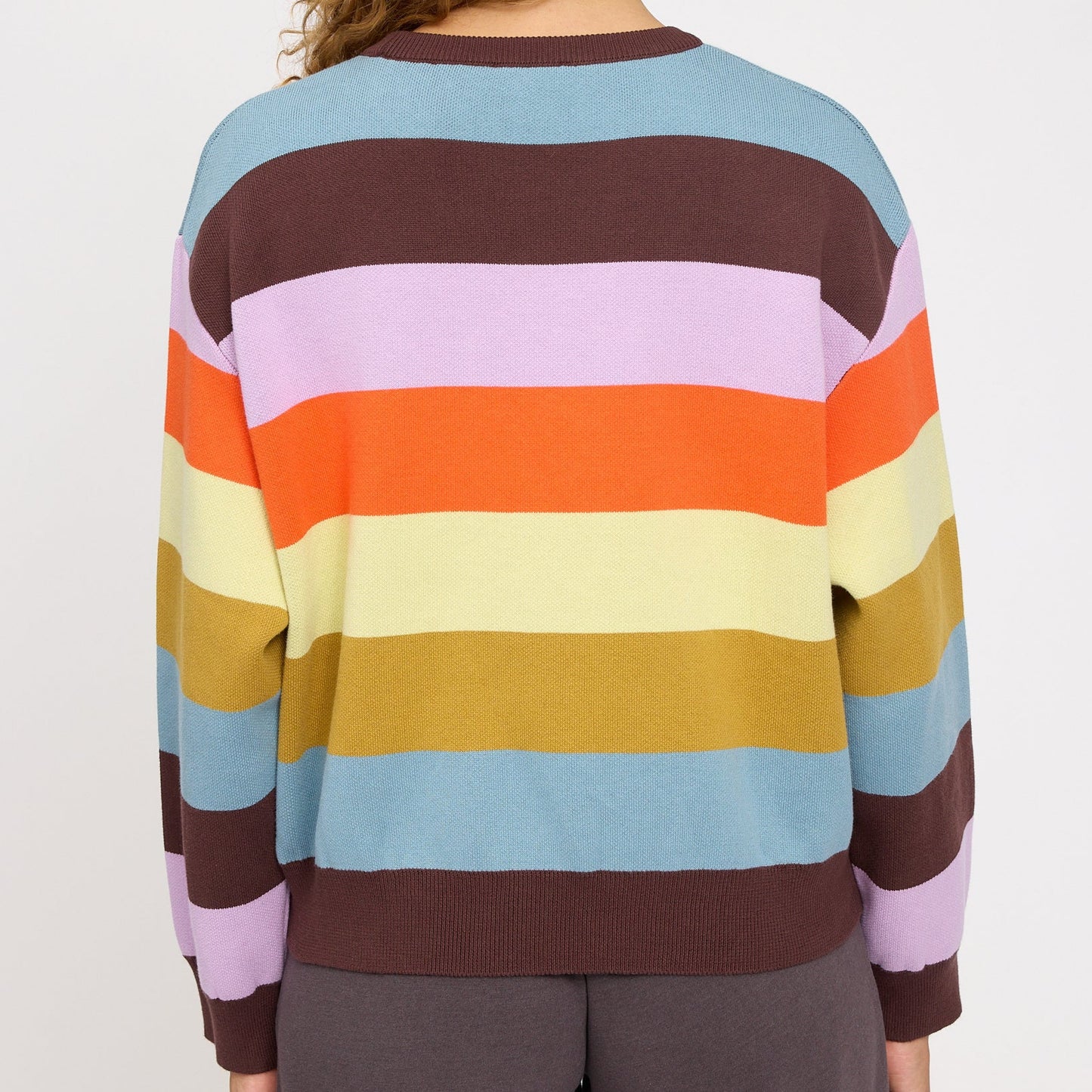 Striped knit sweater made of organic cotton
