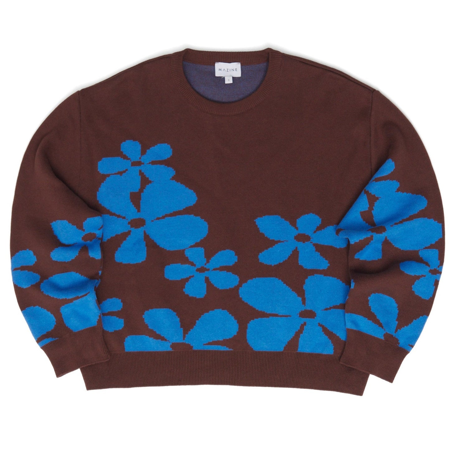 Floral knitted sweater made of organic cotton