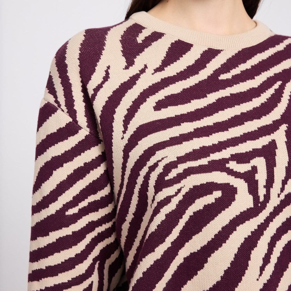Zebra Strickpullover aus Bio-Baumwolle