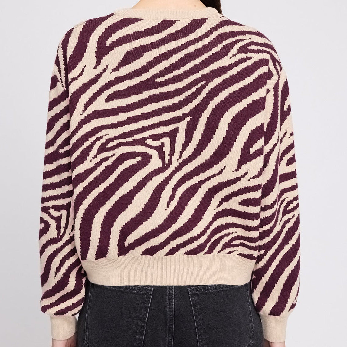 Zebra Strickpullover aus Bio-Baumwolle