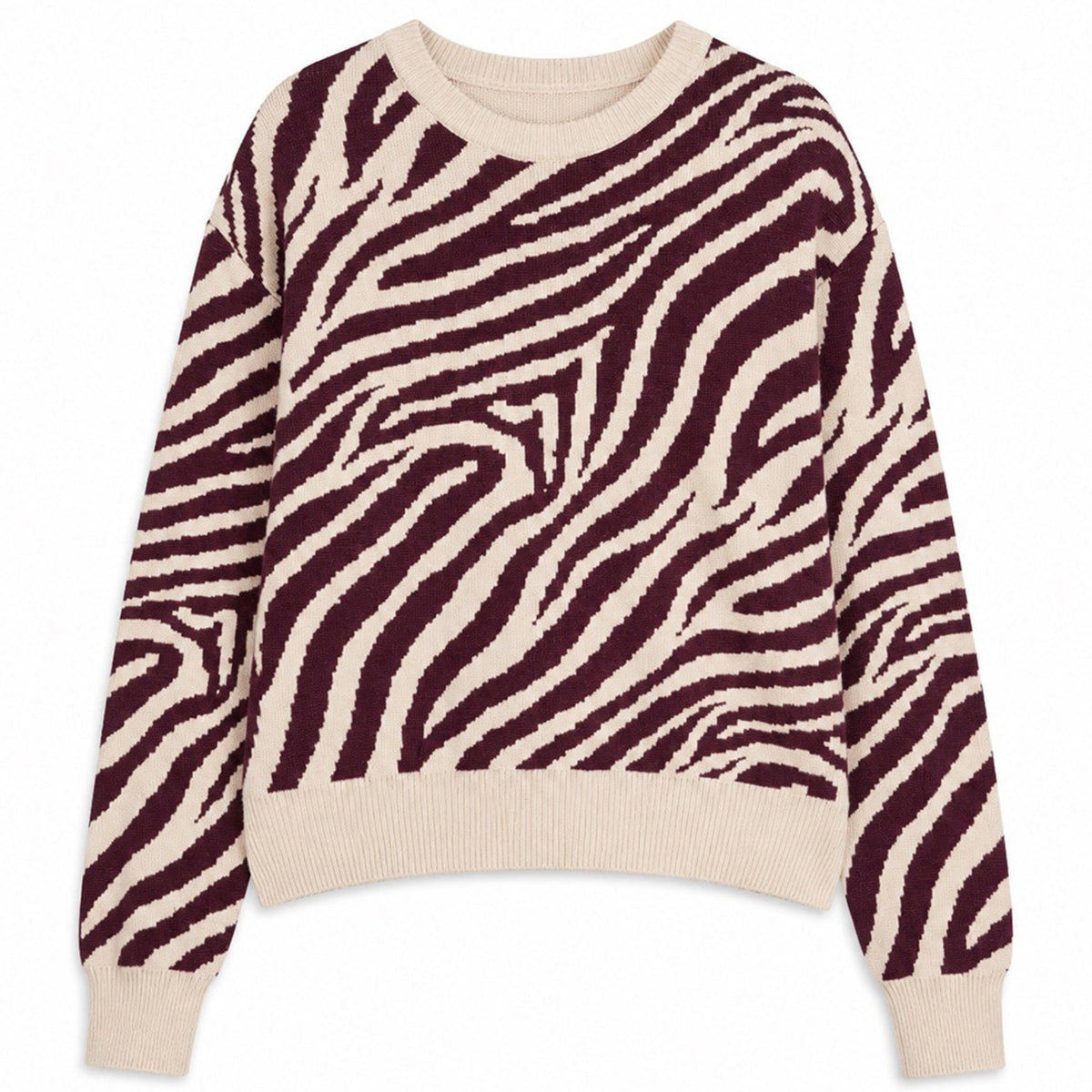Zebra Strickpullover aus Bio-Baumwolle
