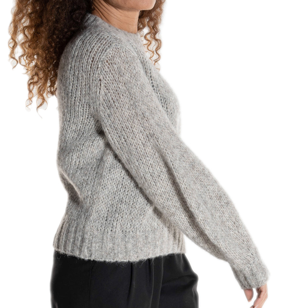Balloon sleeve sweater made from alpaca and organic cotton