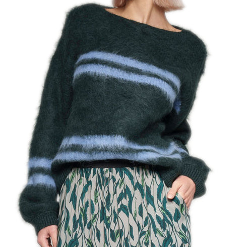 Brushed Stripe, flauschiger Pullover aus Alpaka