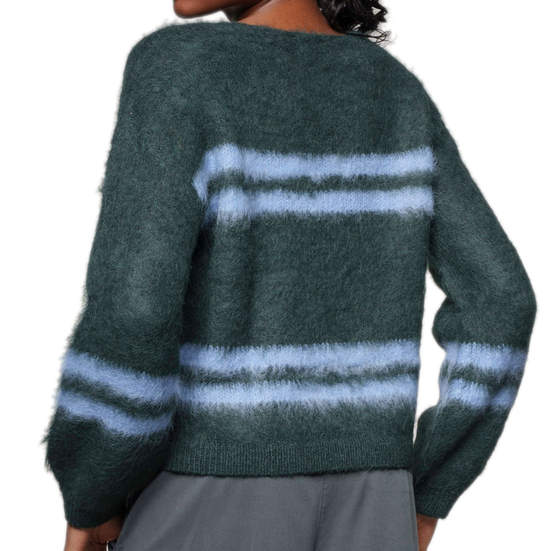 Brushed Stripe, flauschiger Pullover aus Alpaka