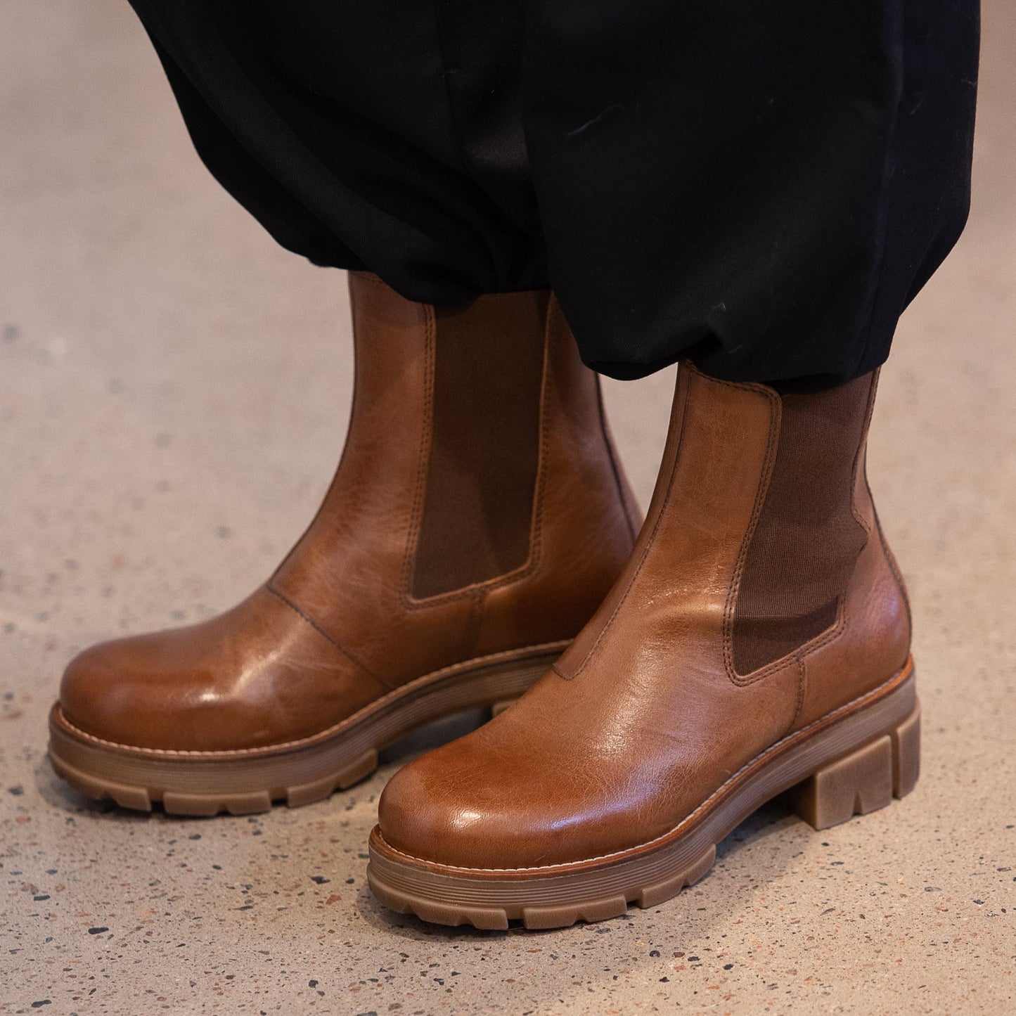 Leder-Chelsea-Boots, uni, Cecilia