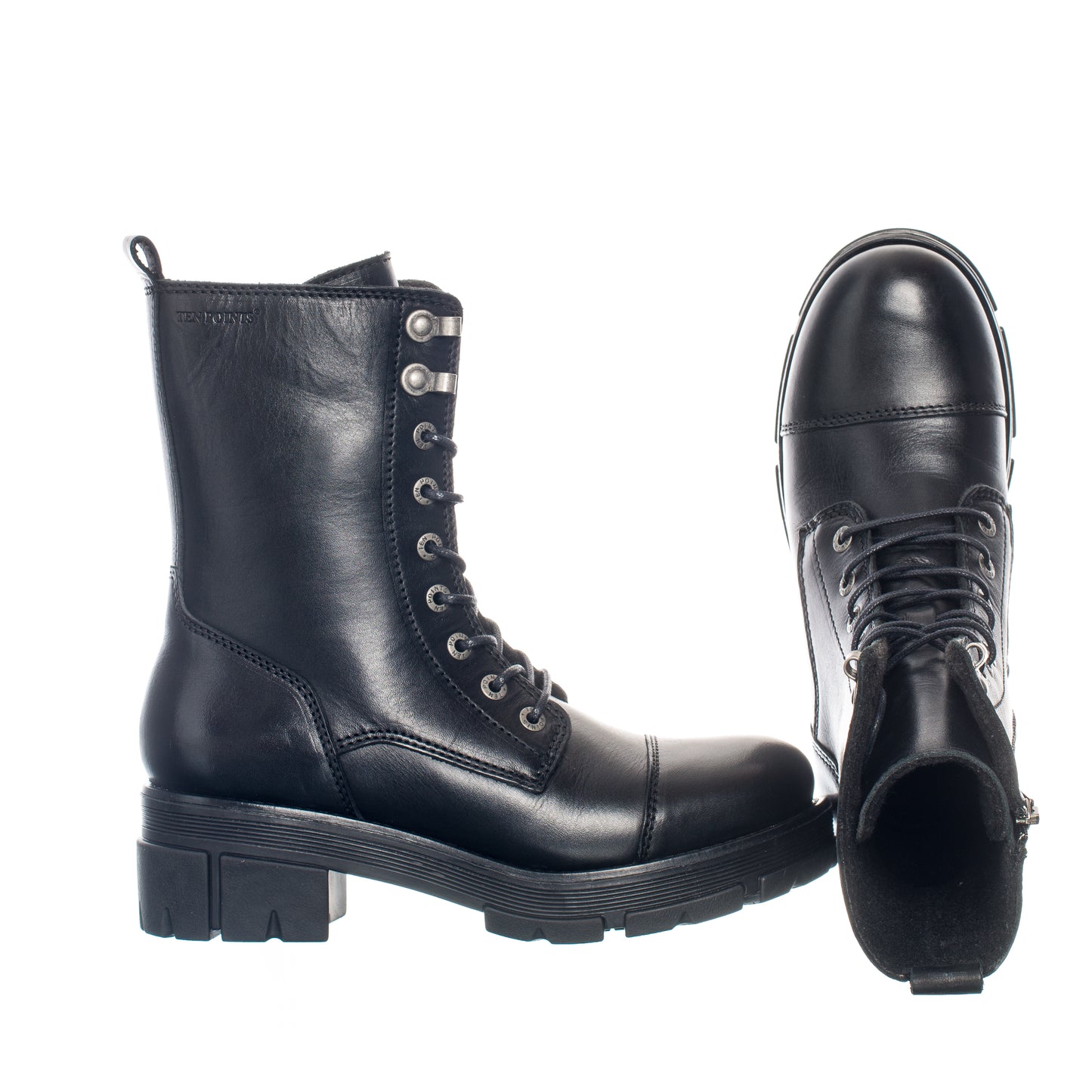 Leather lace-up boots, Cecilia with higher shaft