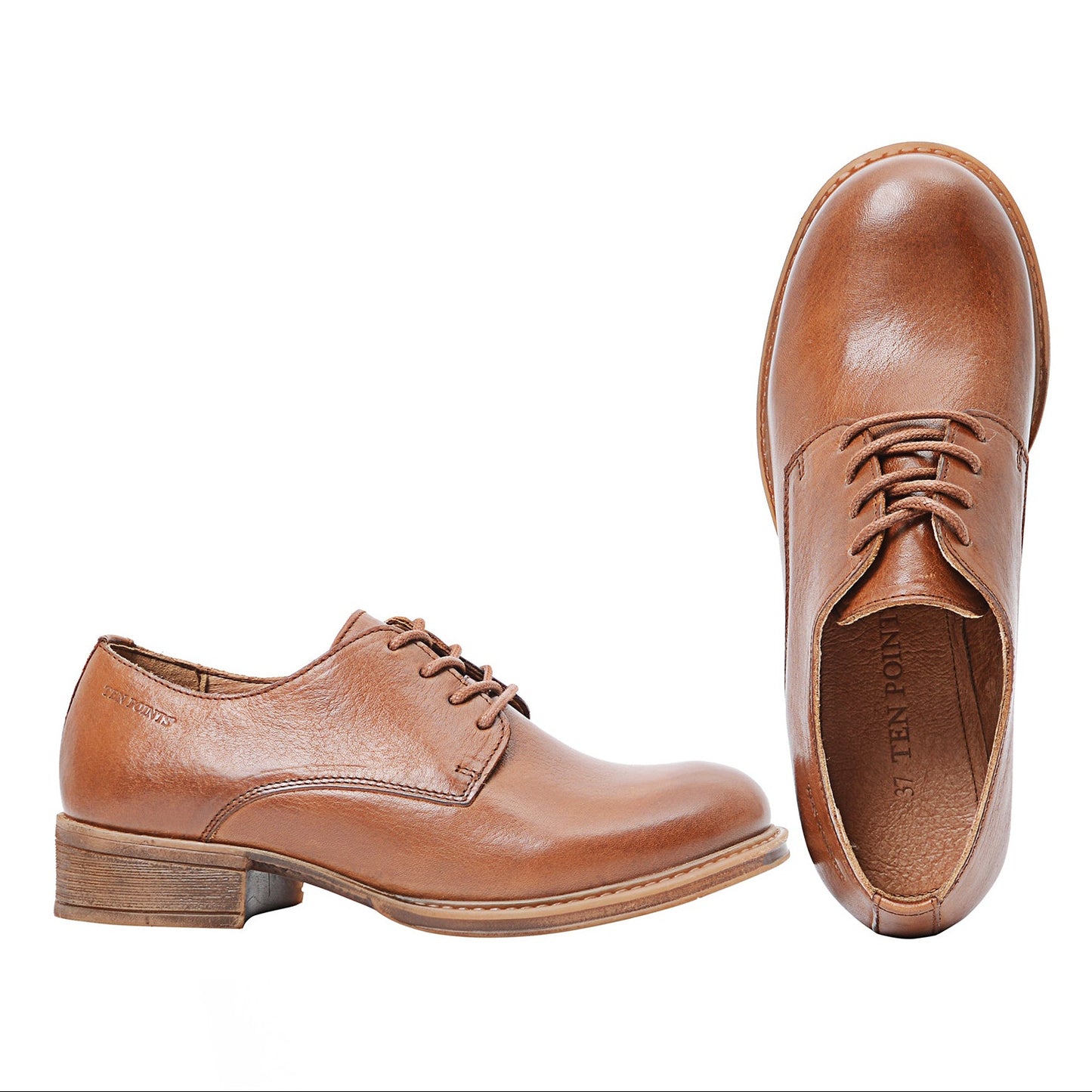 Schnürschuhe aus vegetabil gegerbtem Leder
