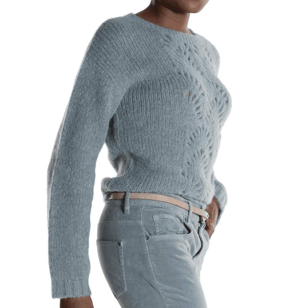 Ajour sweater made from alpaca and organic cotton