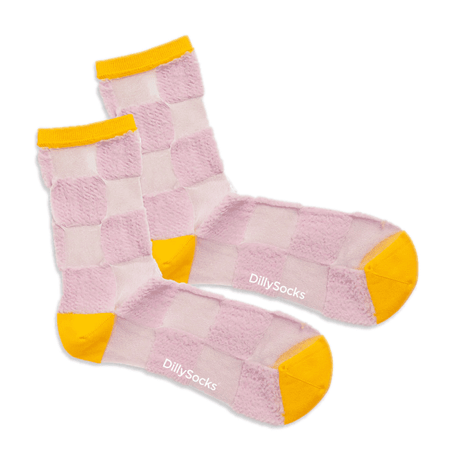 karierte halbtransparente Socken