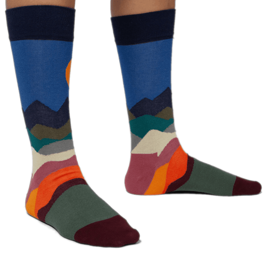 patterned socks, alpine glow