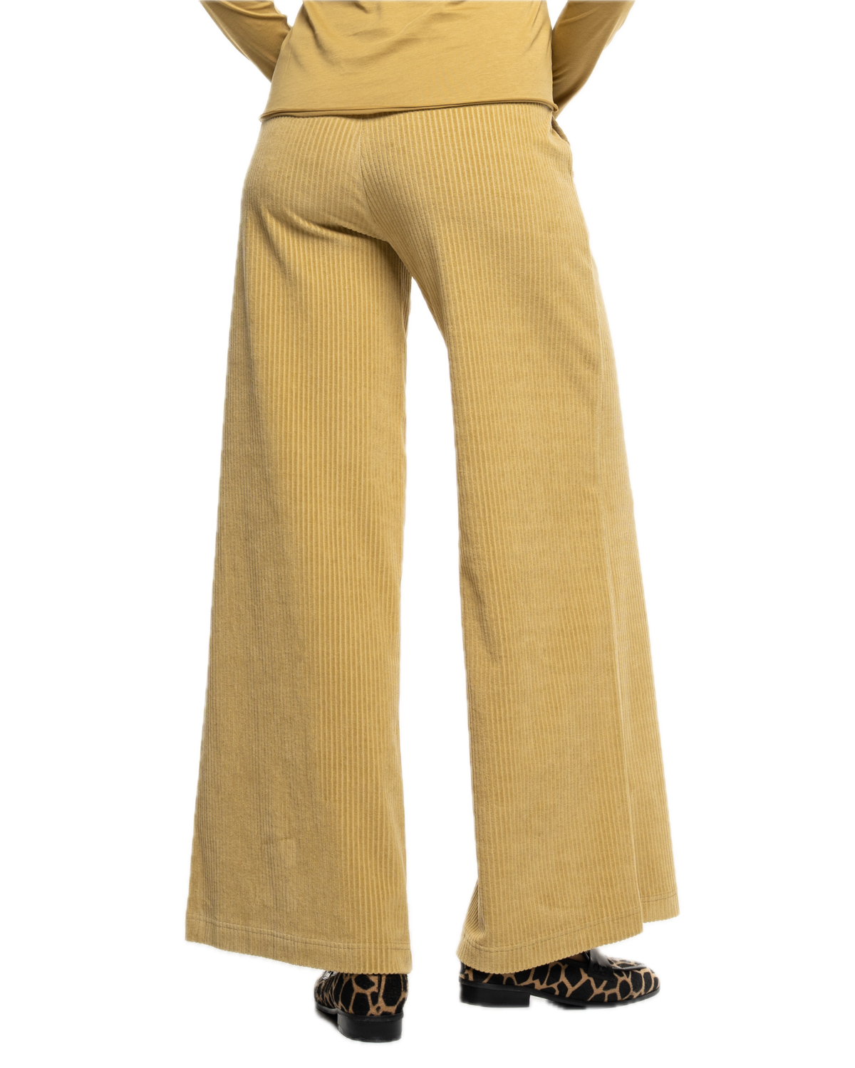 Knitted corduroy trousers with a slight flare