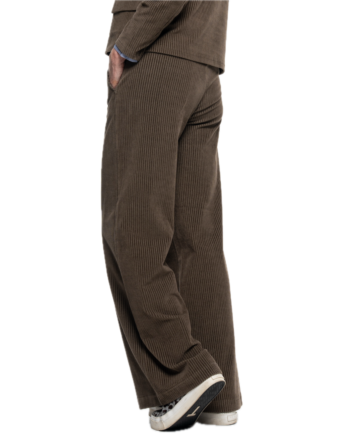 Knitted corduroy trousers with a slight flare