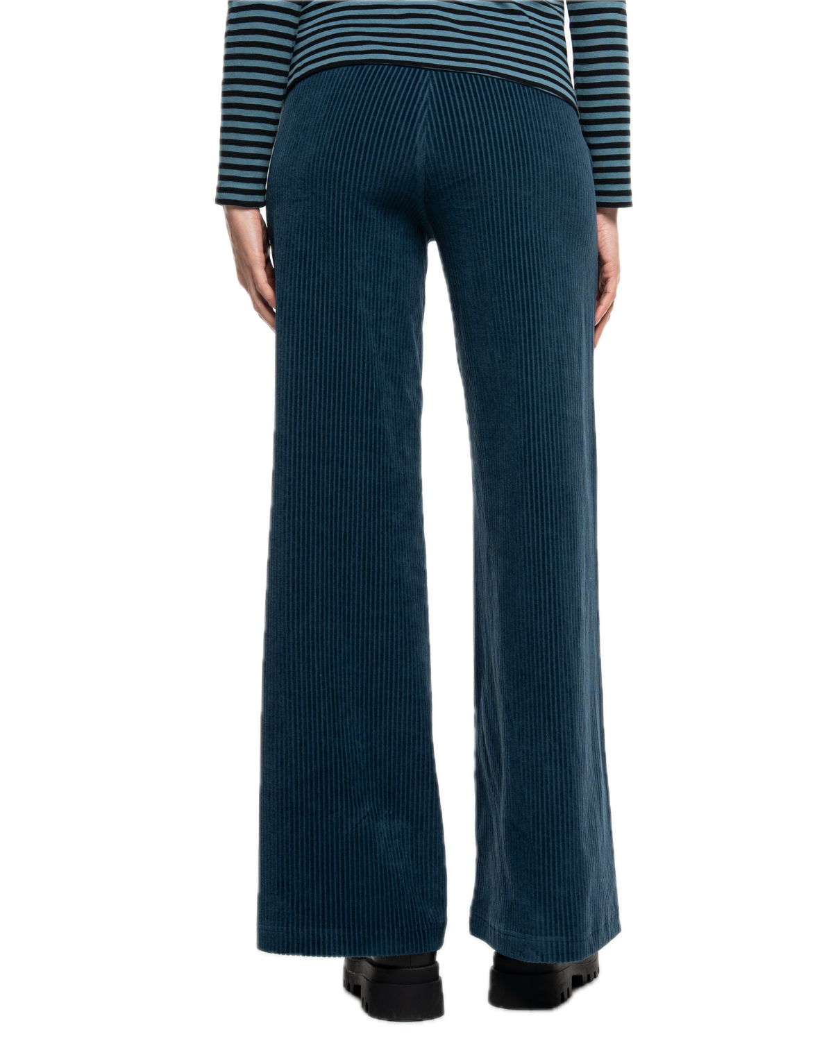 Knitted corduroy trousers with a slight flare