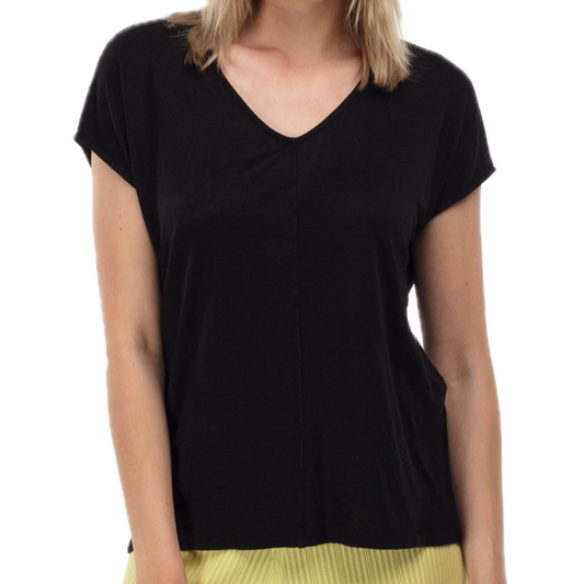 leichtes Shirt aus Leinen, V-Neck