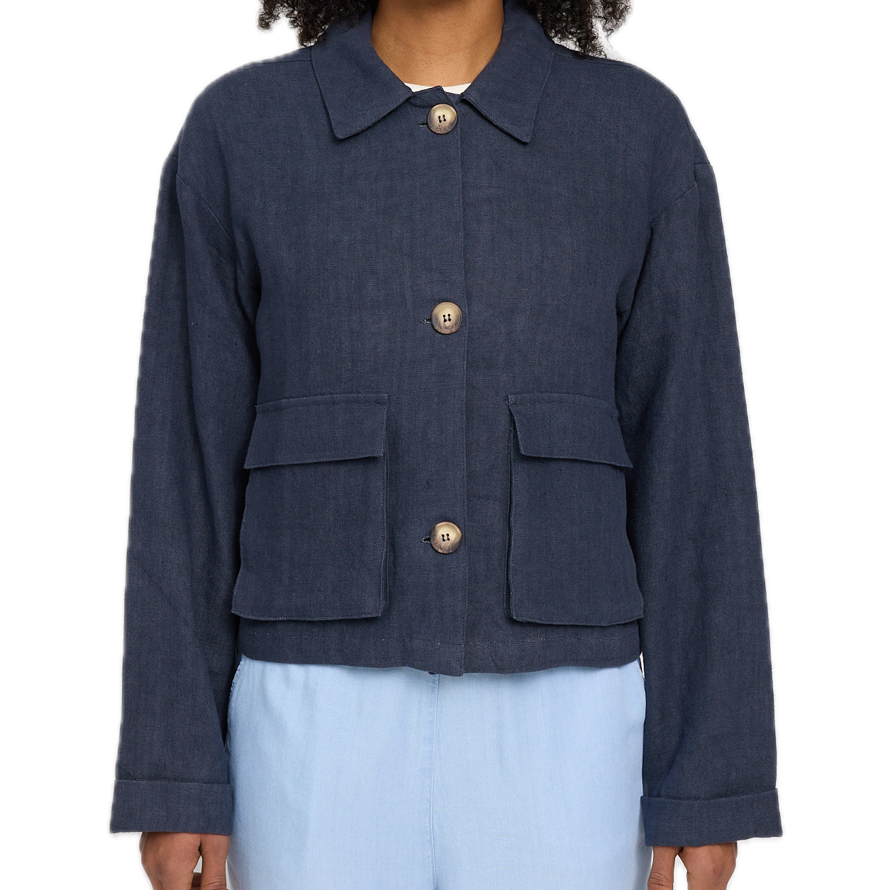 kurze Leinen-Jacke Mazine