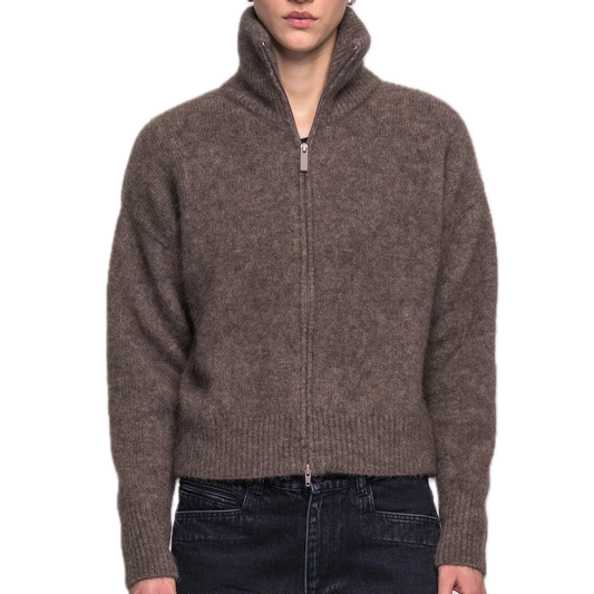 Kuschel-Cardigan mit Zip aus Mohair und Lammwolle