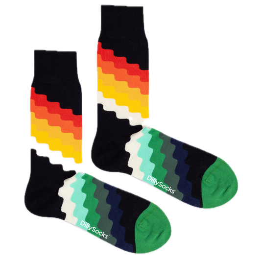 Socken mit Farbwellen