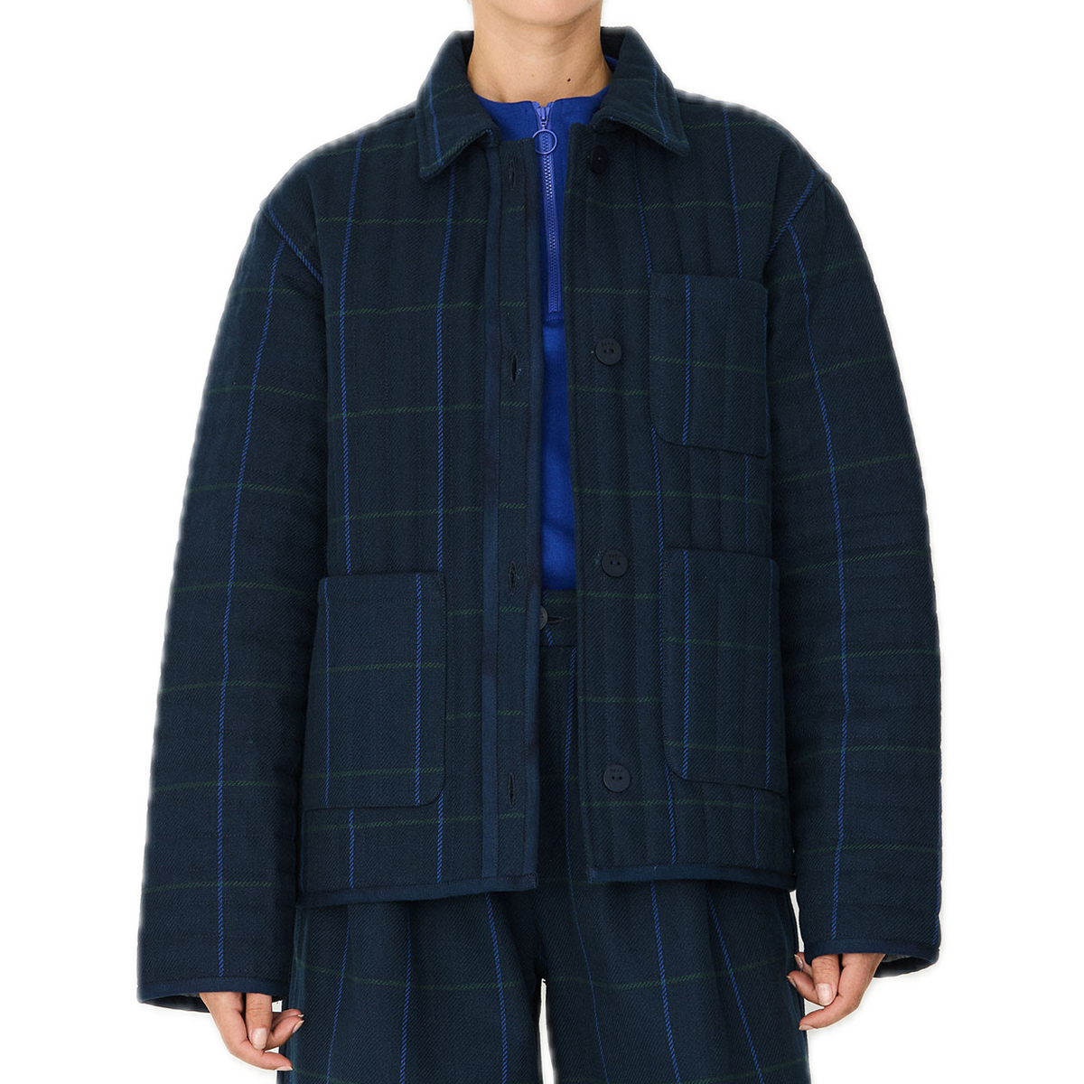 Loredi wattierte Karo-Jacke aus Bio-Baumwolle