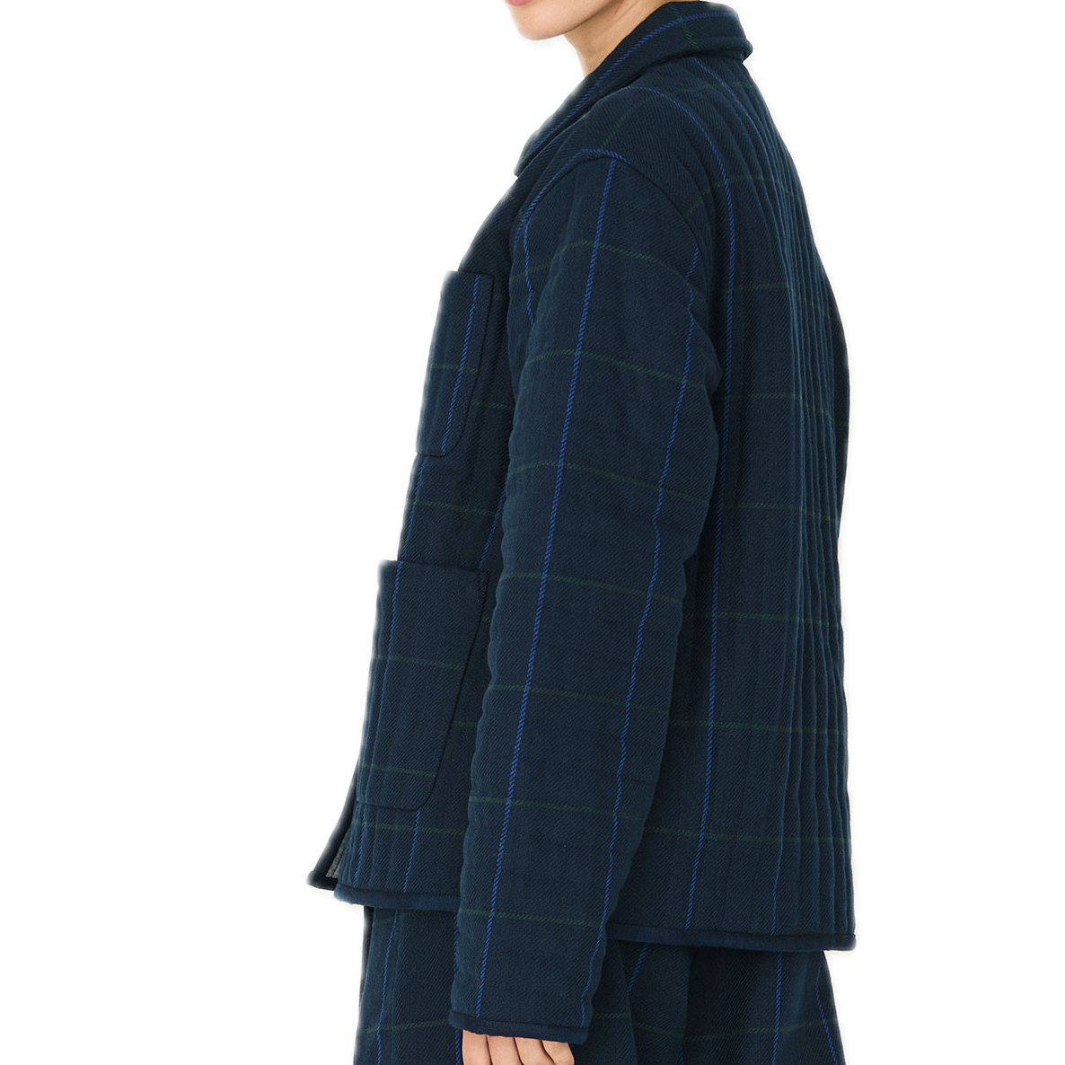 Loredi wattierte Karo-Jacke aus Bio-Baumwolle