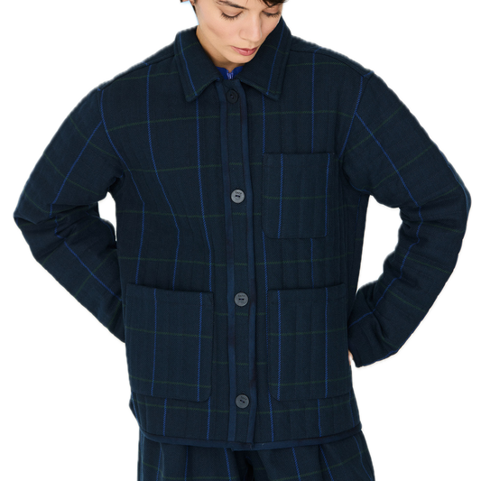 Loredi wattierte Karo-Jacke aus Bio-Baumwolle