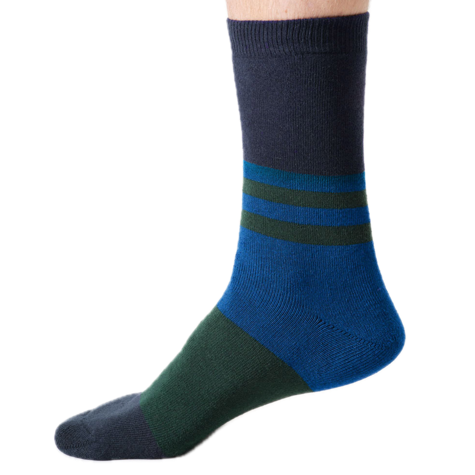 dicke Socken mit eingestrickten Blockstreifen