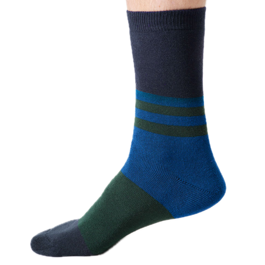 dicke Socken mit eingestrickten Blockstreifen