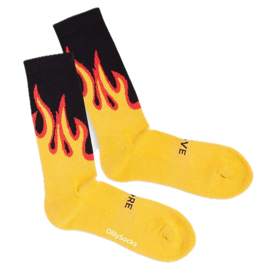 Socken mit Feuer