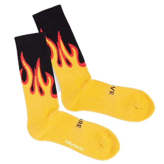 Socken mit Feuer