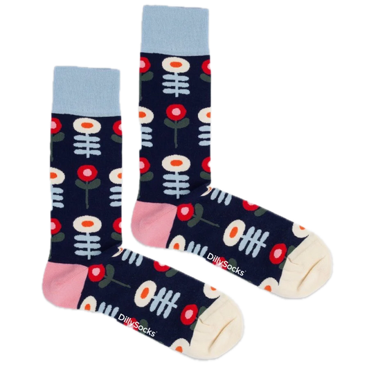 Socken mit Retro-Blumen