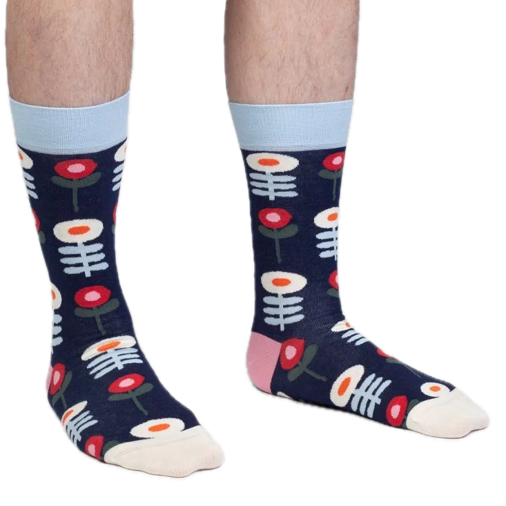 Socken mit Retro-Blumen