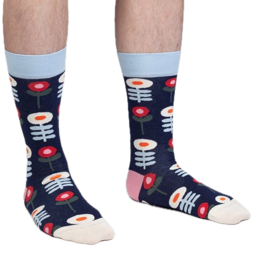 Socken mit Retro-Blumen