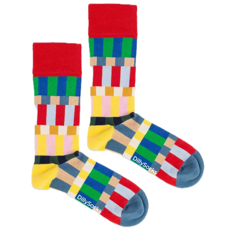 Socken mit Farbblöcken