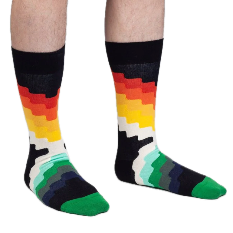 Socken mit Farbwellen