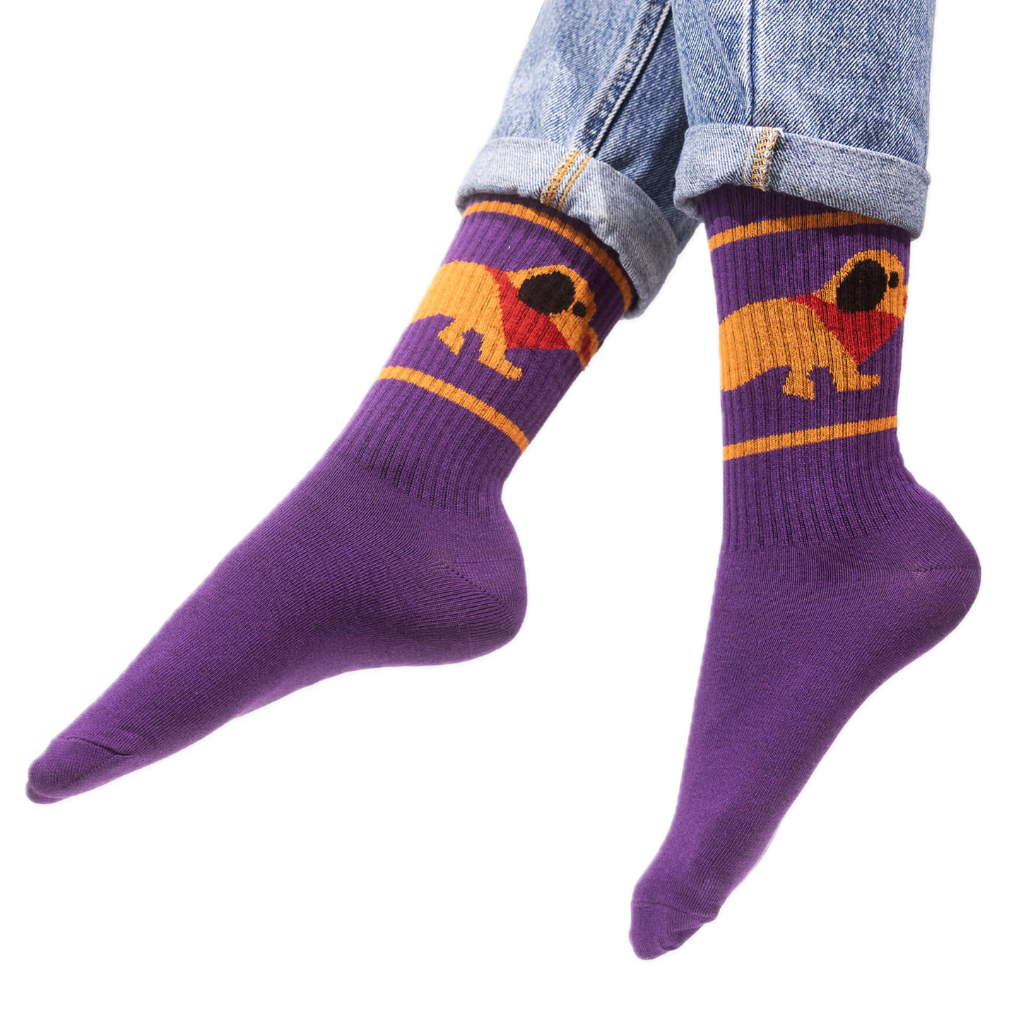 Sport-Socken mit eingestrickten Motiven
