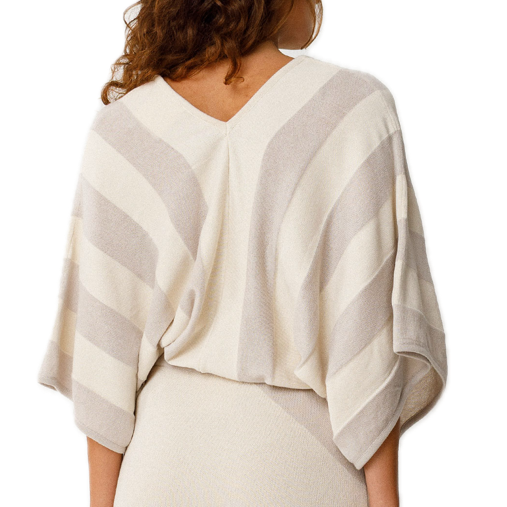 Hera Blockstreifen-Kurzarm-Pulli aus Bio-Baumwolle