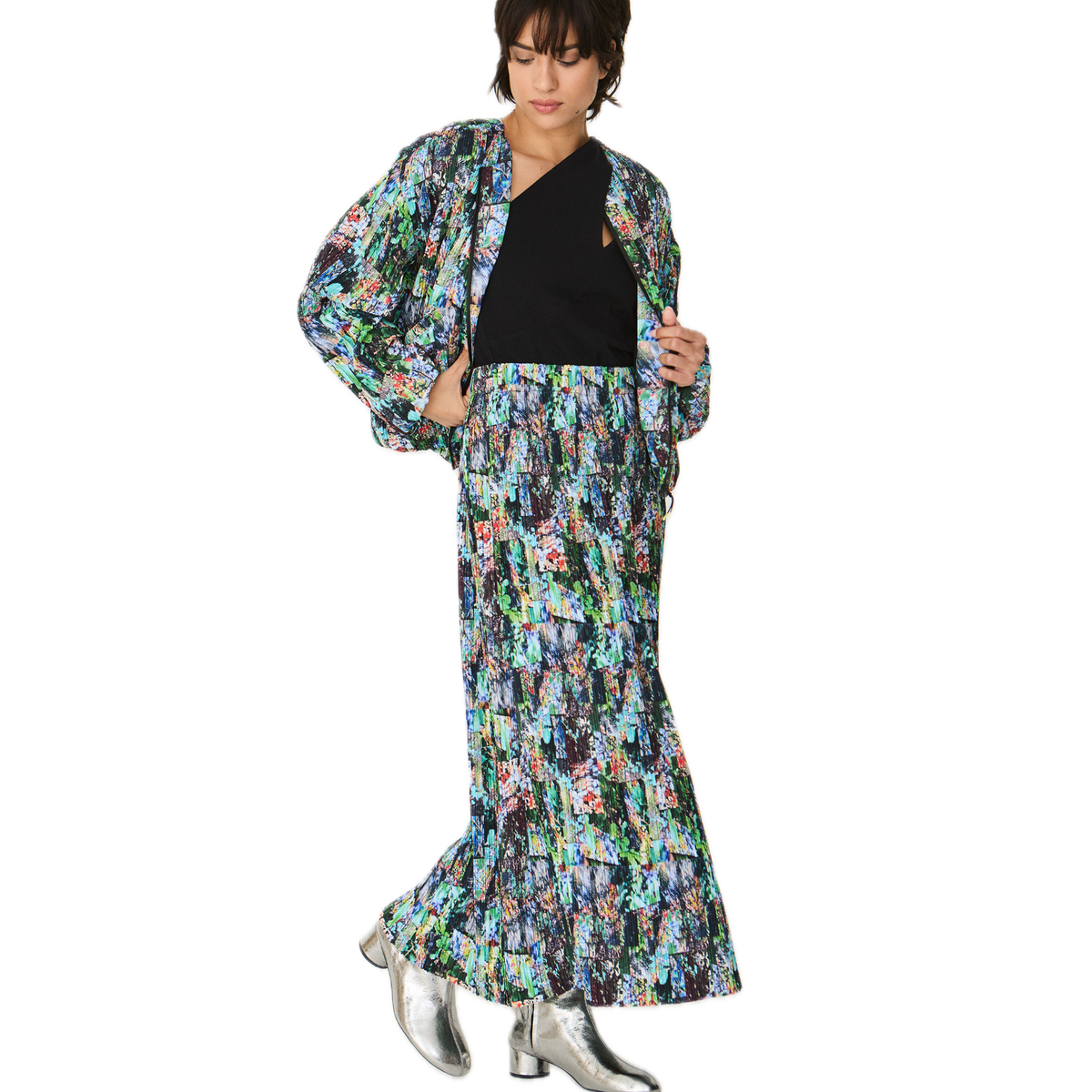 Jaka Jacke aus recykeltem Polyester-Plissee