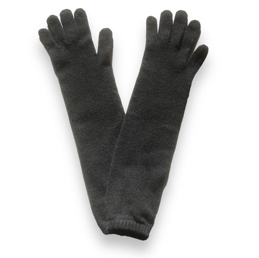 long gloves made from recycled cashmere wool