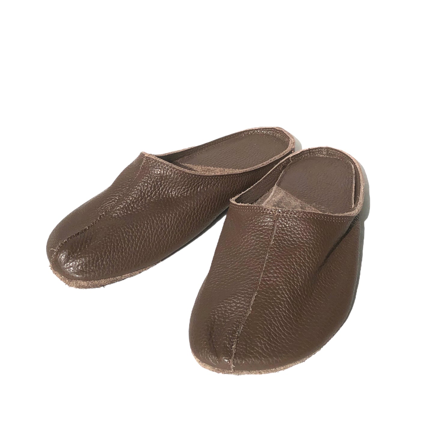 Leather slippers made from leftovers