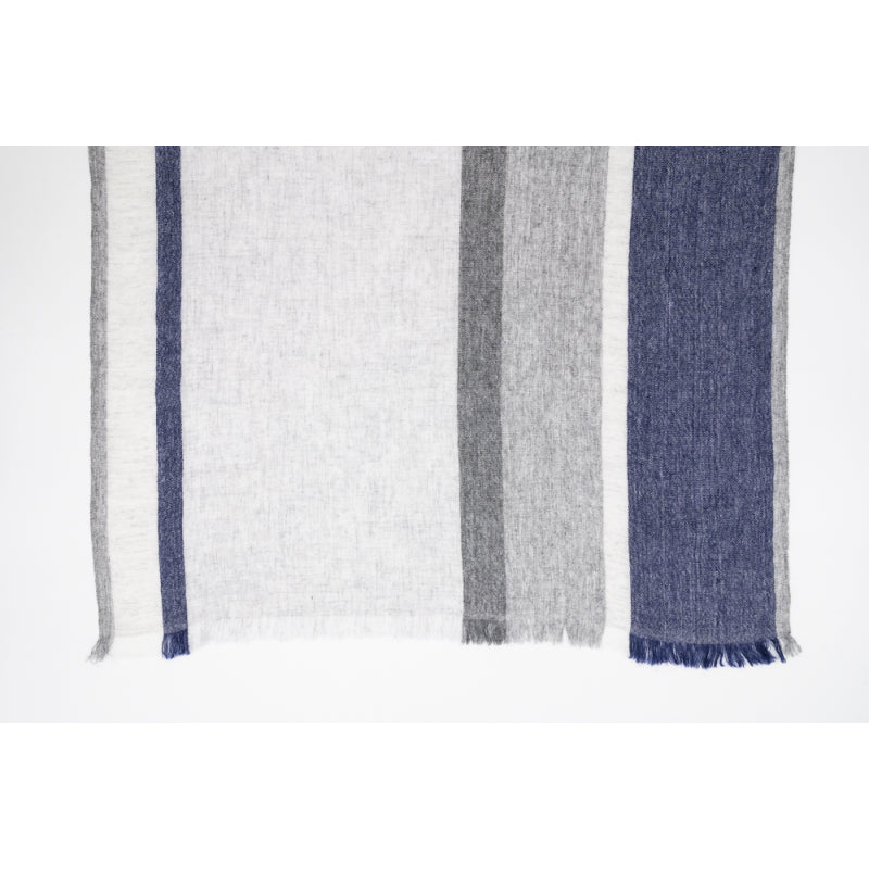 Scarf, gray with color stripes