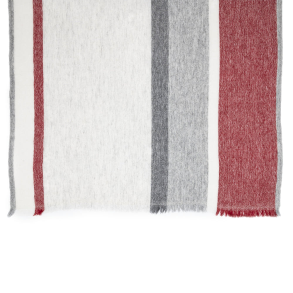 Scarf, gray with color stripes