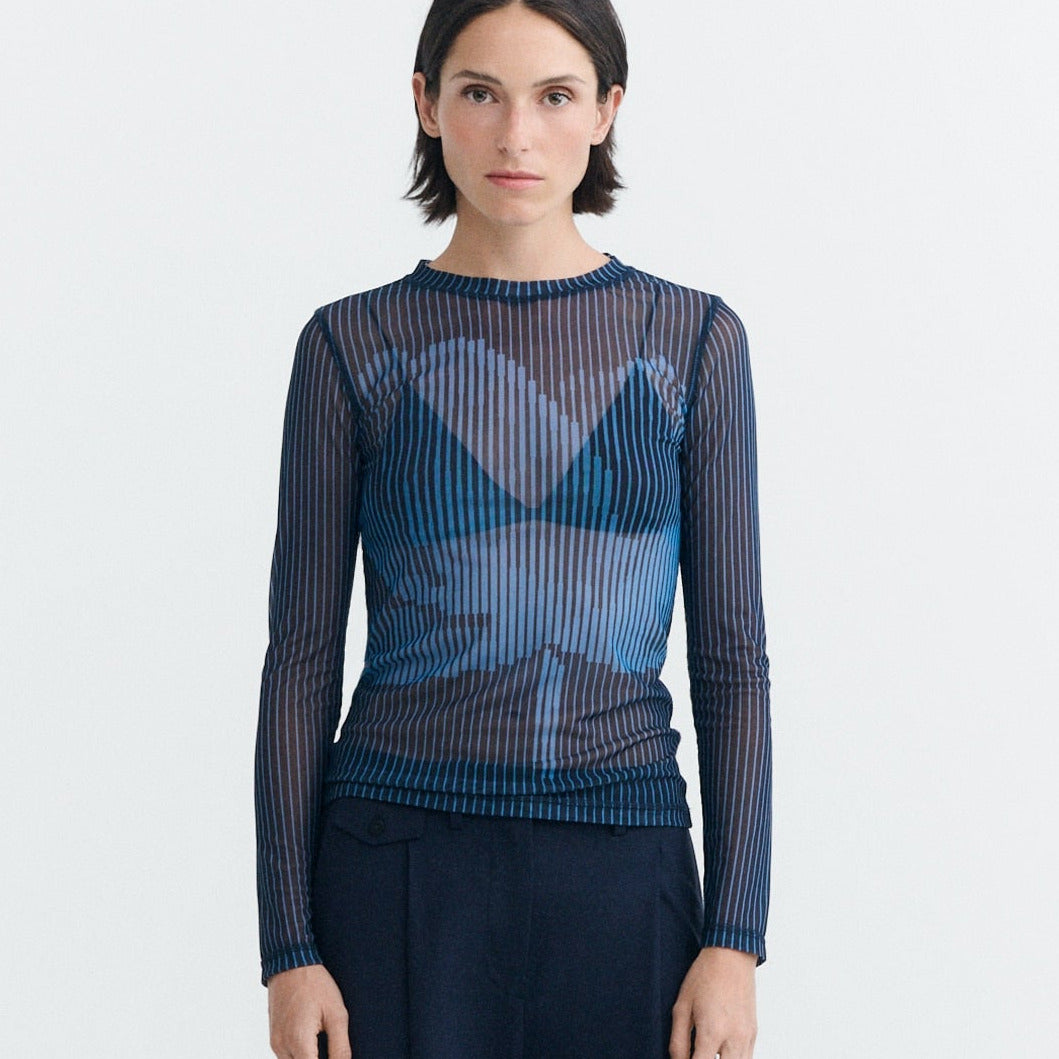 transparentes Top Tere, Lotus-Print