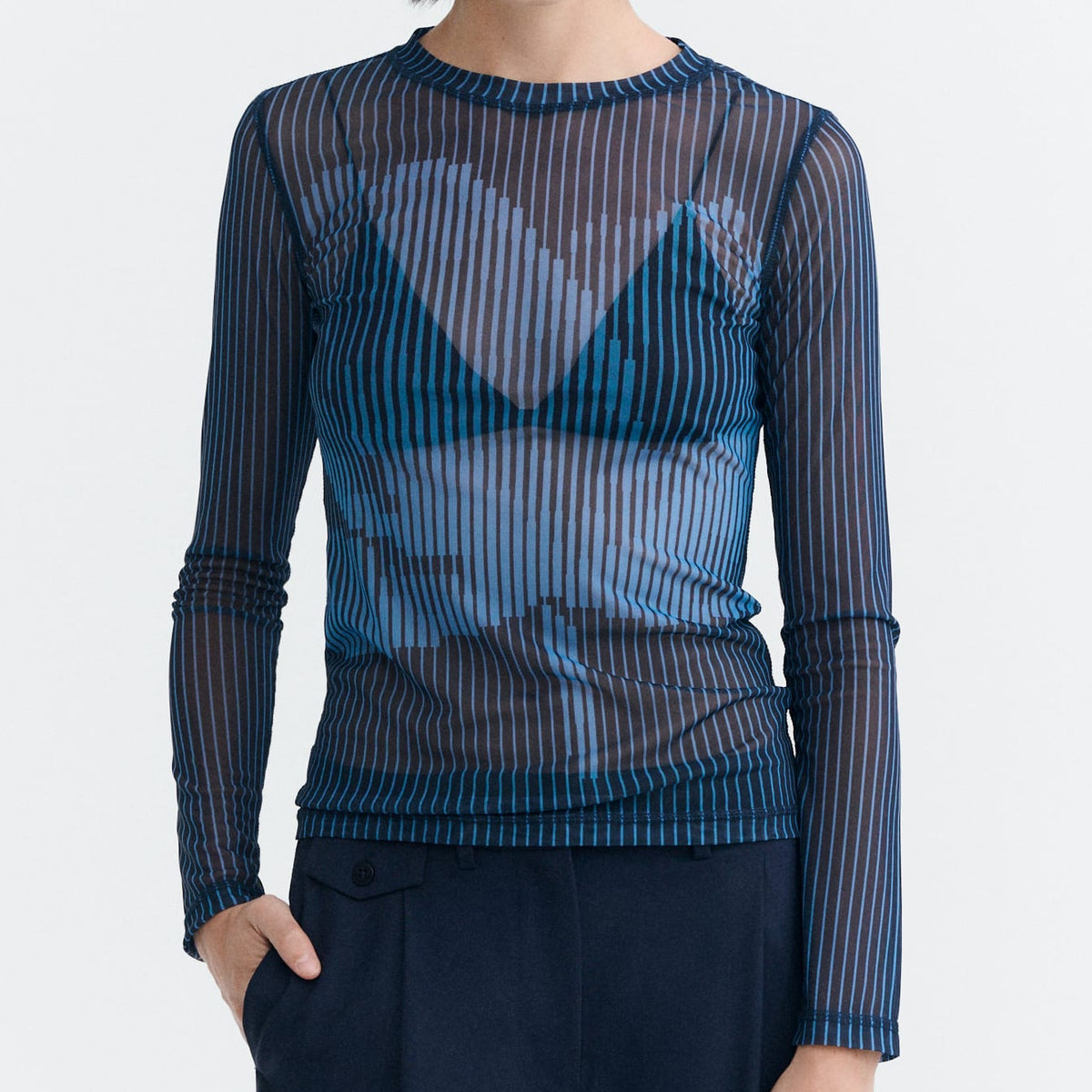 transparentes Top Tere, Lotus-Print