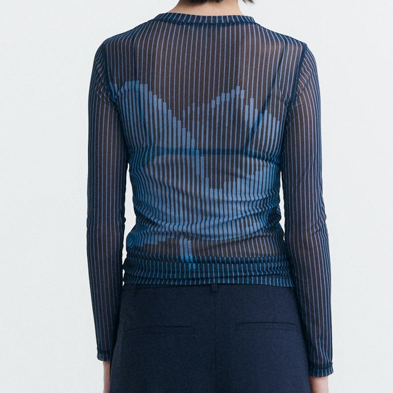 transparentes Top Tere, Lotus-Print